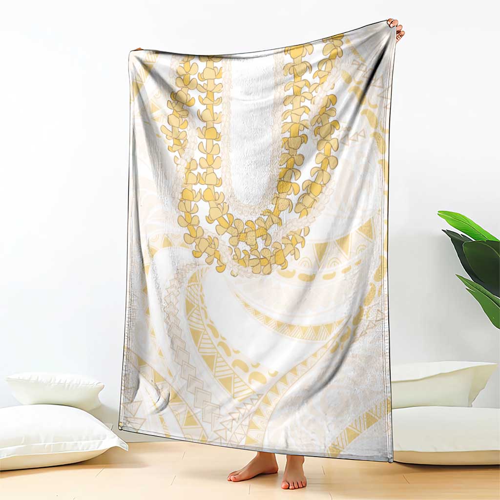 Aloha Lei Onaona Blanket Beige Hawaiian Tribal Pattern