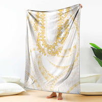 Aloha Lei Onaona Blanket Beige Hawaiian Tribal Pattern