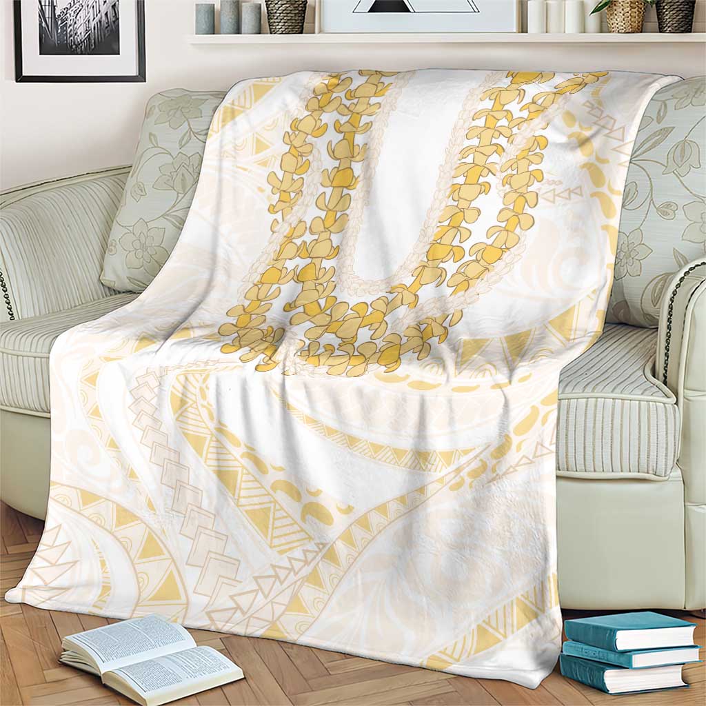 Aloha Lei Onaona Blanket Beige Hawaiian Tribal Pattern