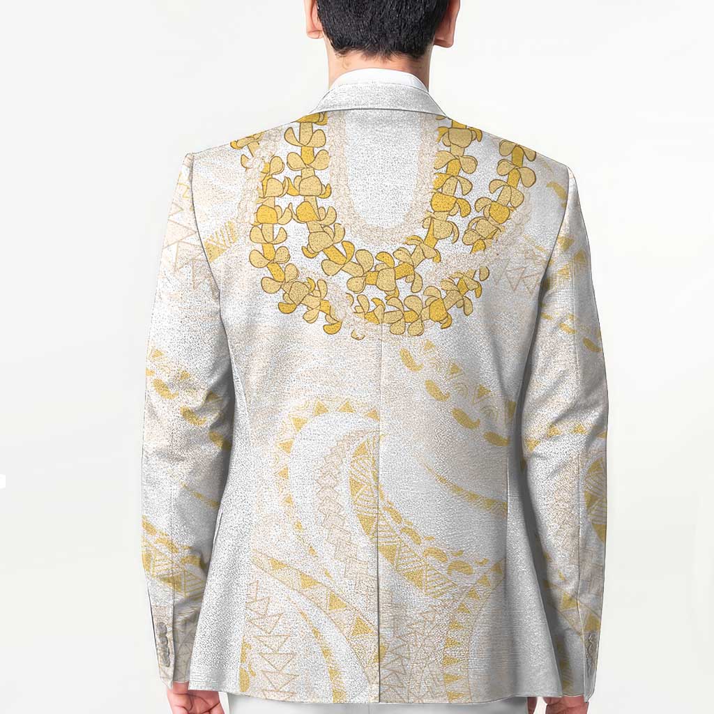 Aloha Lei Onaona Blazer Beige Hawaiian Tribal Pattern - Polynesian Pride