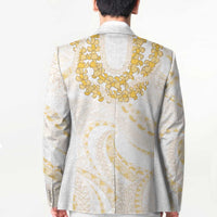 Aloha Lei Onaona Blazer Beige Hawaiian Tribal Pattern - Polynesian Pride