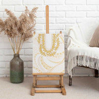 Aloha Lei Onaona Canvas Wall Art Beige Hawaiian Tribal Pattern