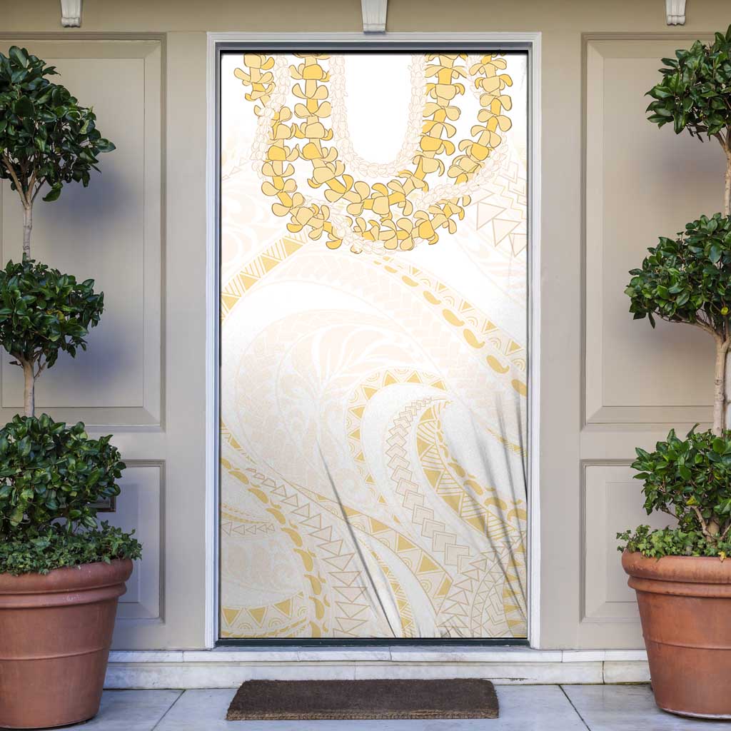 Aloha Lei Onaona Door Cover Beige Hawaiian Tribal Pattern - Polynesian Pride