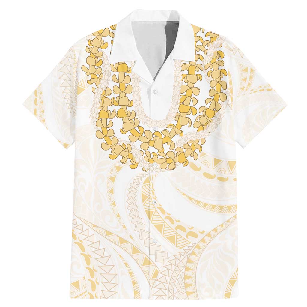 Aloha Lei Onaona Family Matching Mermaid Dress and Hawaiian Shirt Beige Hawaiian Tribal Pattern LT9 Dad's Shirt - Short Sleeve Beige - Polynesian Pride