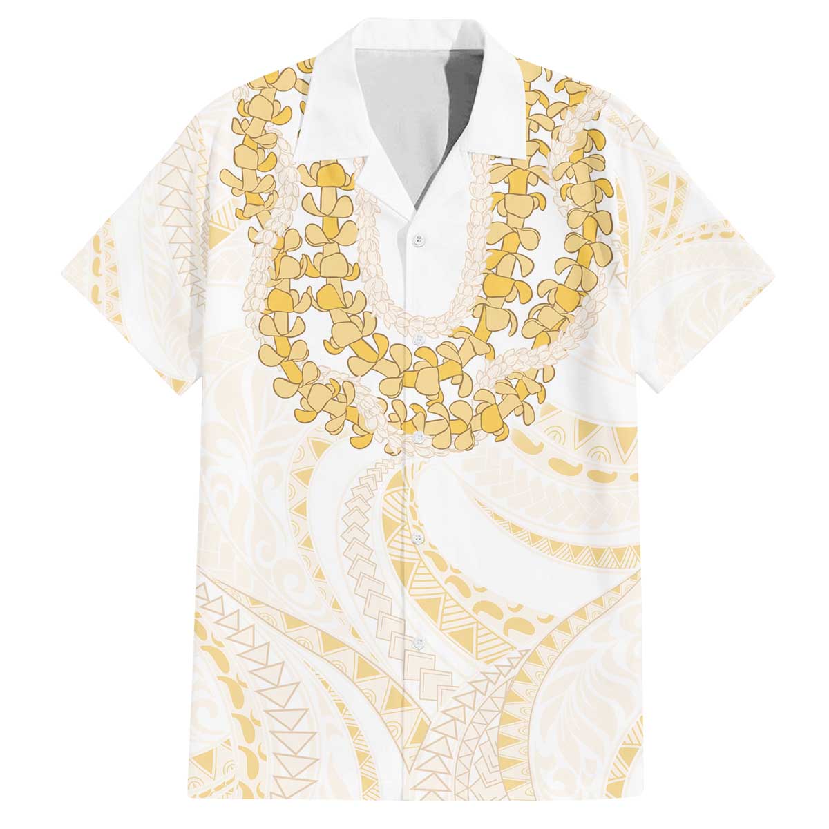 Aloha Lei Onaona Family Matching Off The Shoulder Long Sleeve Dress and Hawaiian Shirt Beige Hawaiian Tribal Pattern LT9 Dad's Shirt - Short Sleeve Beige - Polynesian Pride