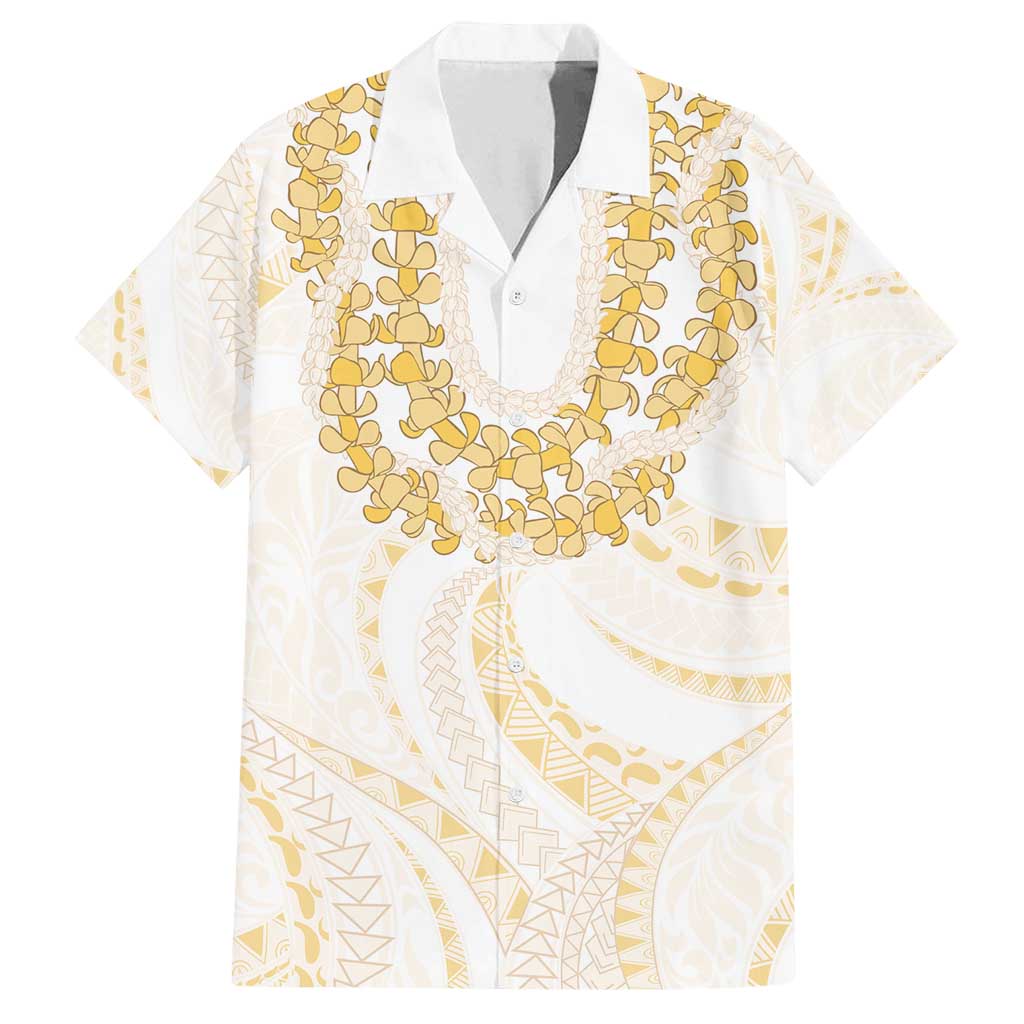 Aloha Lei Onaona Family Matching Off Shoulder Short Dress and Hawaiian Shirt Beige Hawaiian Tribal Pattern LT9 Dad's Shirt - Short Sleeve Beige - Polynesian Pride