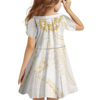 Aloha Lei Onaona Family Matching Short Sleeve Bodycon Dress and Hawaiian Shirt Beige Hawaiian Tribal Pattern LT9 - Polynesian Pride