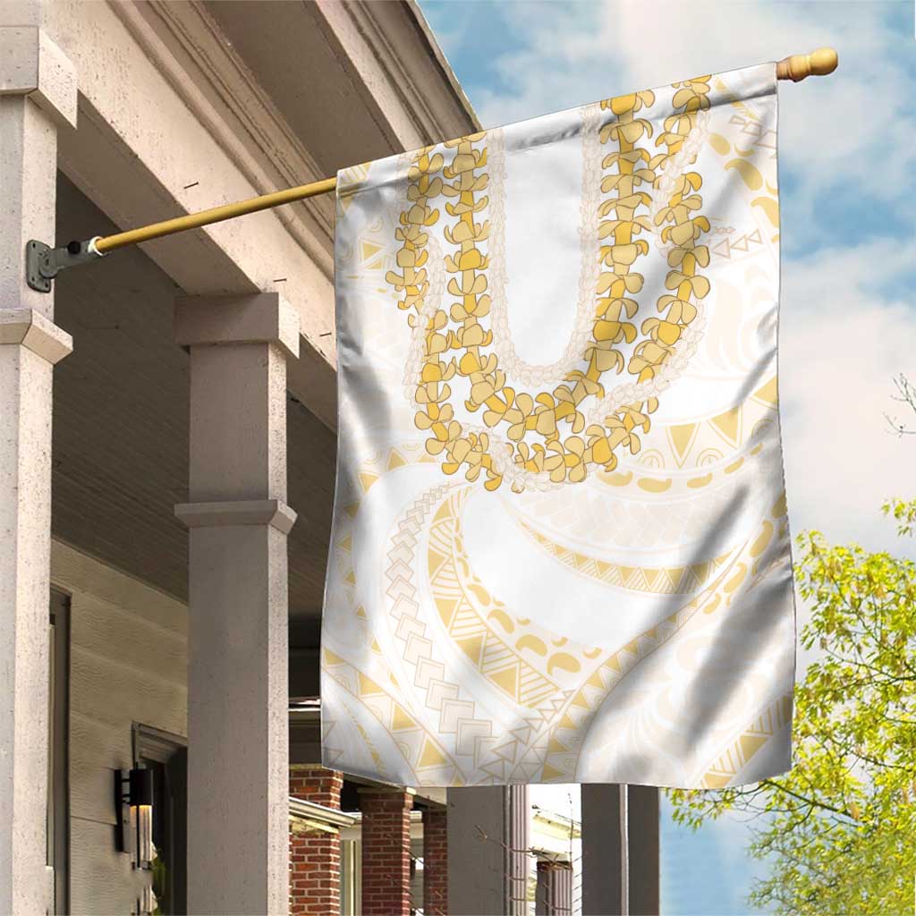 Aloha Lei Onaona Garden Flag Beige Hawaiian Tribal Pattern