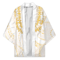 Aloha Lei Onaona Kimono Beige Hawaiian Tribal Pattern - Polynesian Pride