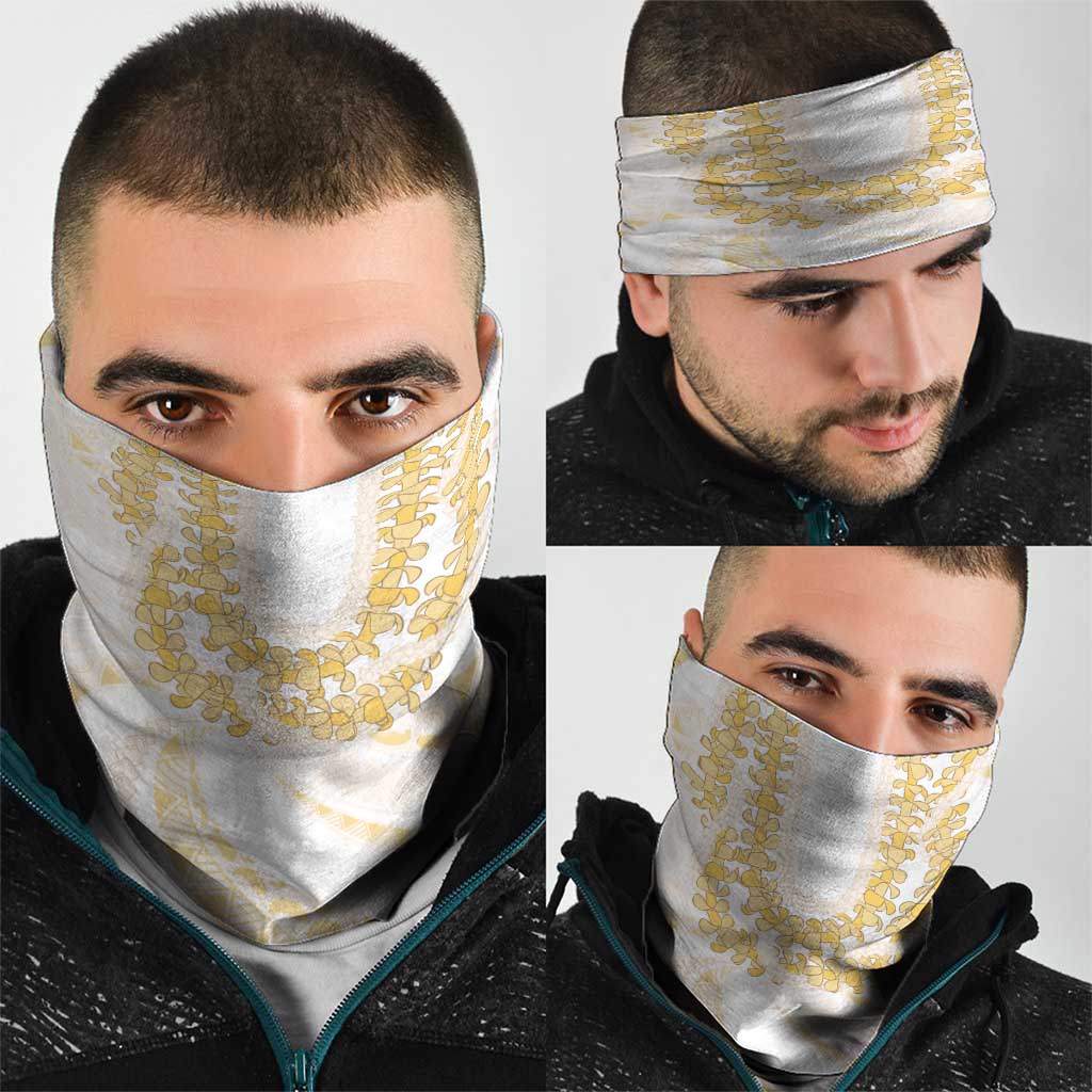 Aloha Lei Onaona Neck Gaiter Beige Hawaiian Tribal Pattern - Polynesian Pride