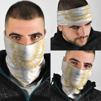Aloha Lei Onaona Neck Gaiter Beige Hawaiian Tribal Pattern - Polynesian Pride