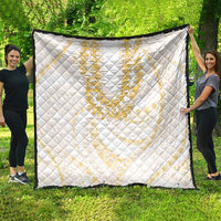 Aloha Lei Onaona Quilt Beige Hawaiian Tribal Pattern