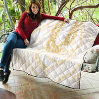 Aloha Lei Onaona Quilt Beige Hawaiian Tribal Pattern