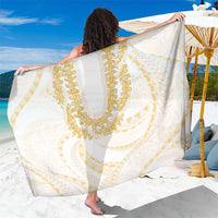 Aloha Lei Onaona Sarong Beige Hawaiian Tribal Pattern
