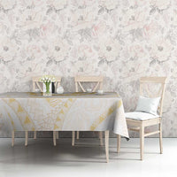 Aloha Lei Onaona Tablecloth Beige Hawaiian Tribal Pattern