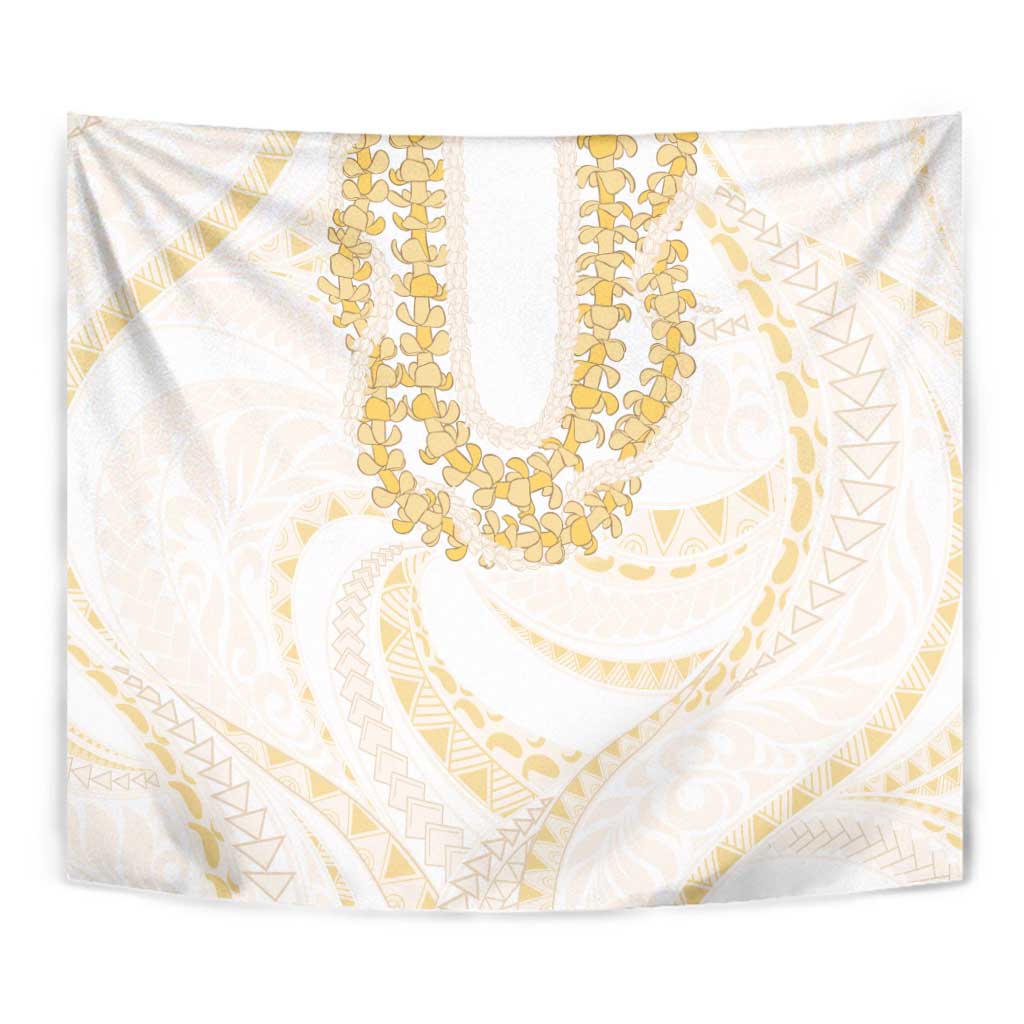 Aloha Lei Onaona Tapestry Beige Hawaiian Tribal Pattern