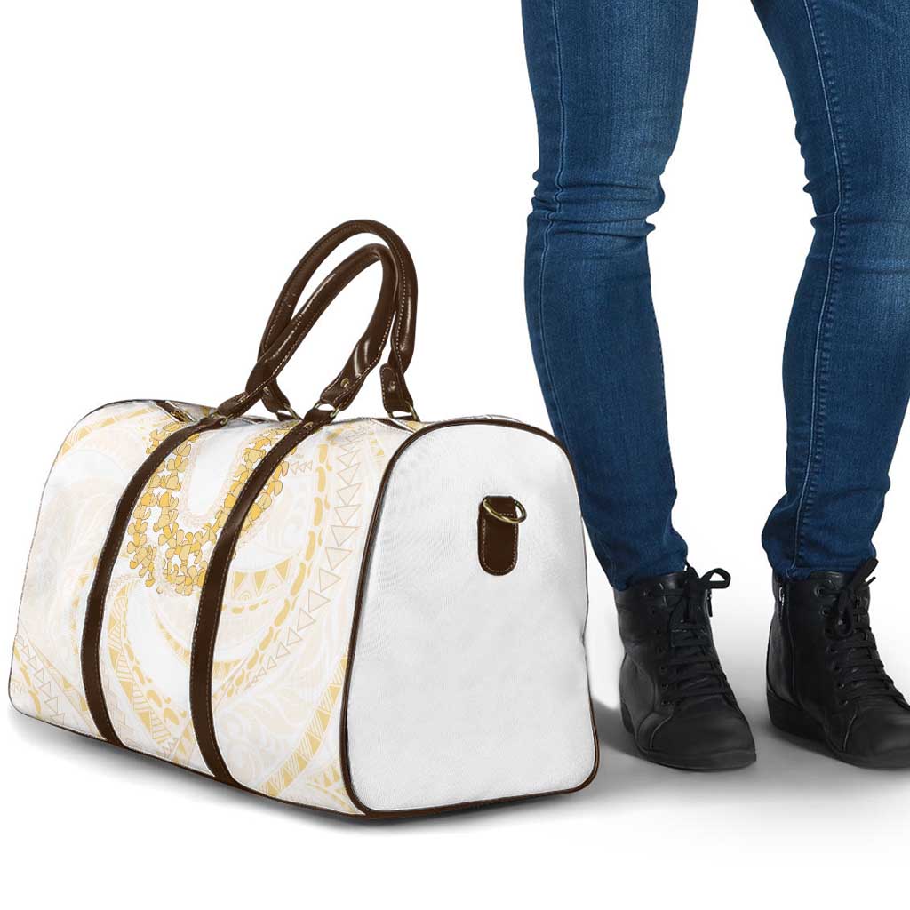 Aloha Lei Onaona Travel Bag Beige Hawaiian Tribal Pattern - Polynesian Pride
