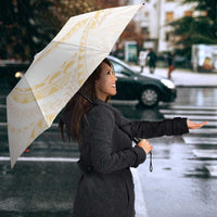 Aloha Lei Onaona Umbrella Beige Hawaiian Tribal Pattern - Polynesian Pride