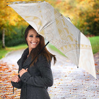 Aloha Lei Onaona Umbrella Beige Hawaiian Tribal Pattern - Polynesian Pride