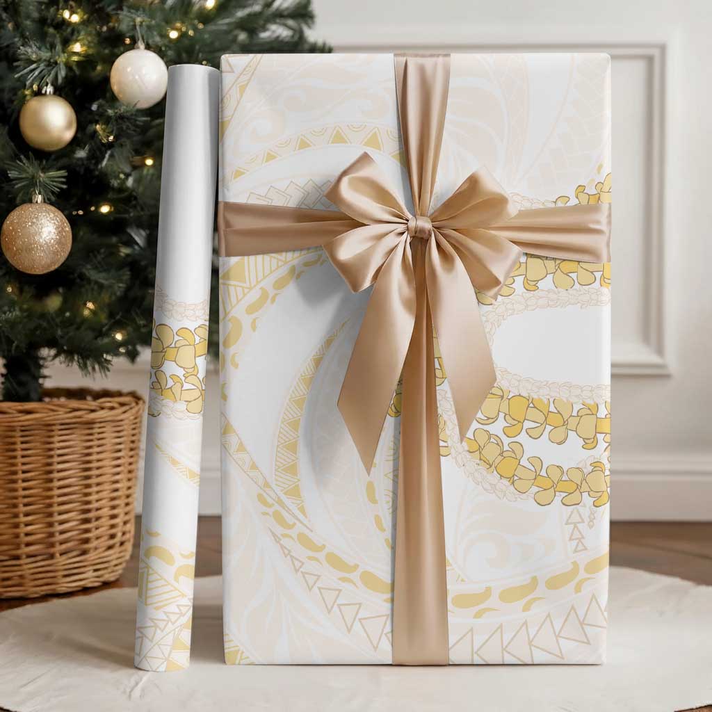 Aloha Lei Onaona Wrapping Paper Beige Hawaiian Tribal Pattern - Polynesian Pride