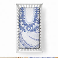 Aloha Lei Onaona Baby Bed Cover Navy Blue Hawaiian Tribal Pattern LT9 28 × 52 in Blue - Polynesian Pride