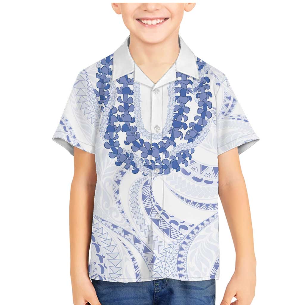 Aloha Lei Onaona Family Matching Mermaid Dress and Hawaiian Shirt Navy Blue Hawaiian Tribal Pattern LT9 Son's Shirt Blue - Polynesian Pride