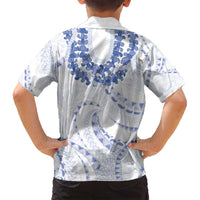Aloha Lei Onaona Family Matching Summer Maxi Dress and Hawaiian Shirt Navy Blue Hawaiian Tribal Pattern LT9 - Polynesian Pride