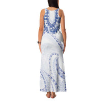 Aloha Lei Onaona Family Matching Tank Maxi Dress and Hawaiian Shirt Navy Blue Hawaiian Tribal Pattern LT9 - Polynesian Pride