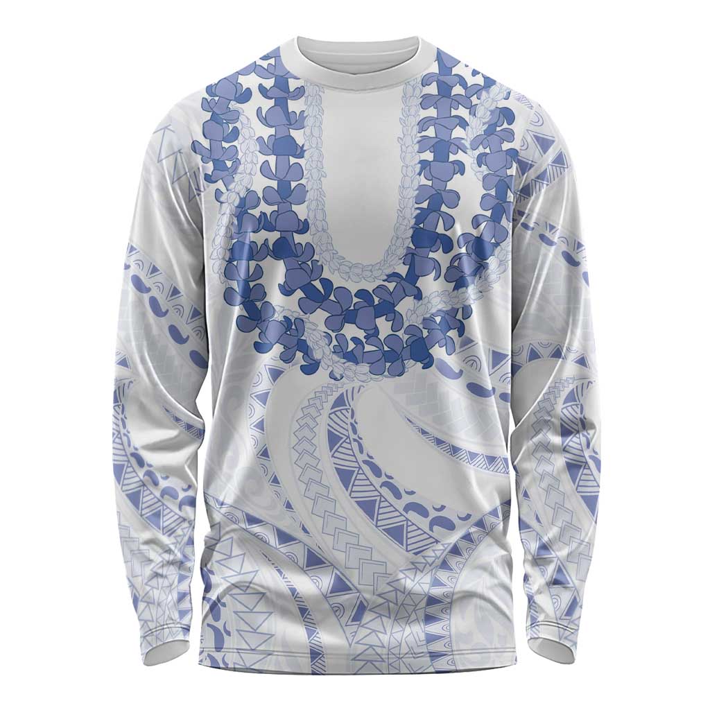Aloha Lei Onaona Long Sleeve Shirt Navy Blue Hawaiian Tribal Pattern