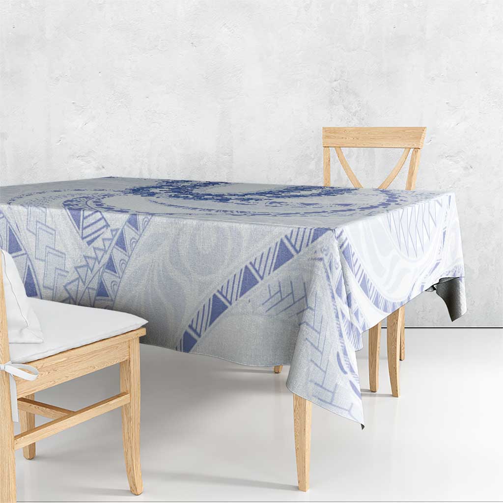 Aloha Lei Onaona Tablecloth Navy Blue Hawaiian Tribal Pattern