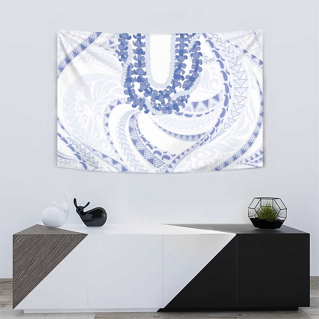 Aloha Lei Onaona Tapestry Navy Blue Hawaiian Tribal Pattern