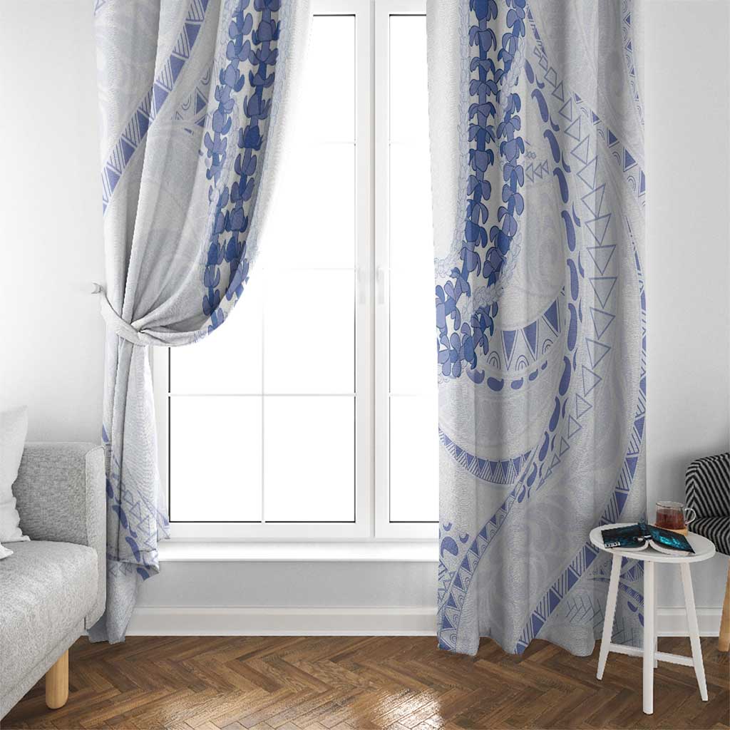 Aloha Lei Onaona Window Curtain Navy Blue Hawaiian Tribal Pattern