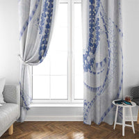 Aloha Lei Onaona Window Curtain Navy Blue Hawaiian Tribal Pattern