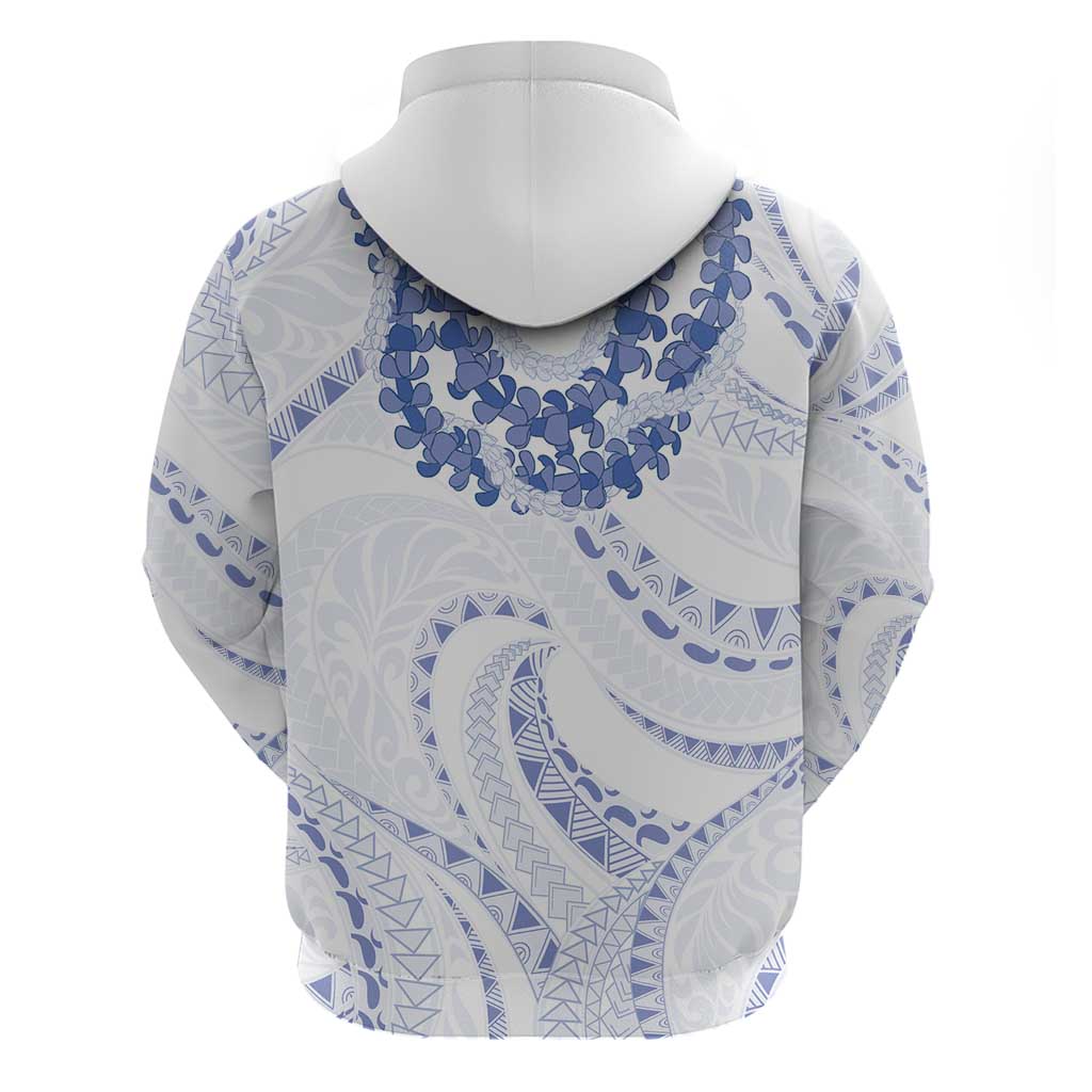 Aloha Lei Onaona Zip Hoodie Navy Blue Hawaiian Tribal Pattern