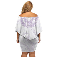 Aloha Lei Onaona Family Matching Off Shoulder Short Dress and Hawaiian Shirt Purple Hawaiian Tribal Pattern LT9 - Polynesian Pride