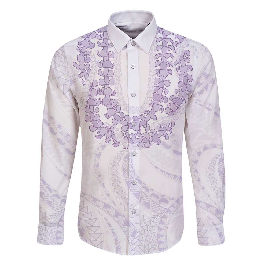 Aloha Lei Onaona Family Matching Summer Maxi Dress and Hawaiian Shirt Purple Hawaiian Tribal Pattern LT9 Dad's Shirt - Long Sleeve Purple - Polynesian Pride