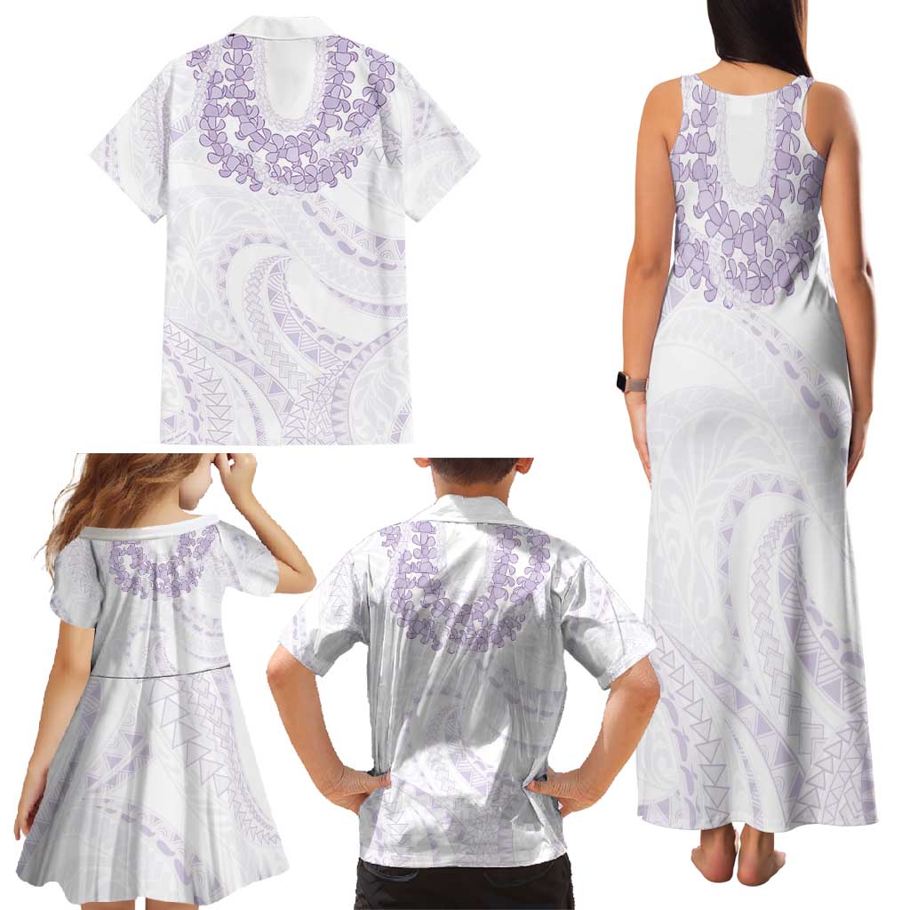 Aloha Lei Onaona Family Matching Tank Maxi Dress and Hawaiian Shirt Purple Hawaiian Tribal Pattern LT9 - Polynesian Pride