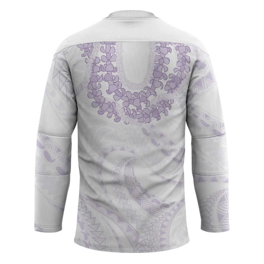 Aloha Lei Onaona Hockey Jersey Purple Hawaiian Tribal Pattern - Polynesian Pride