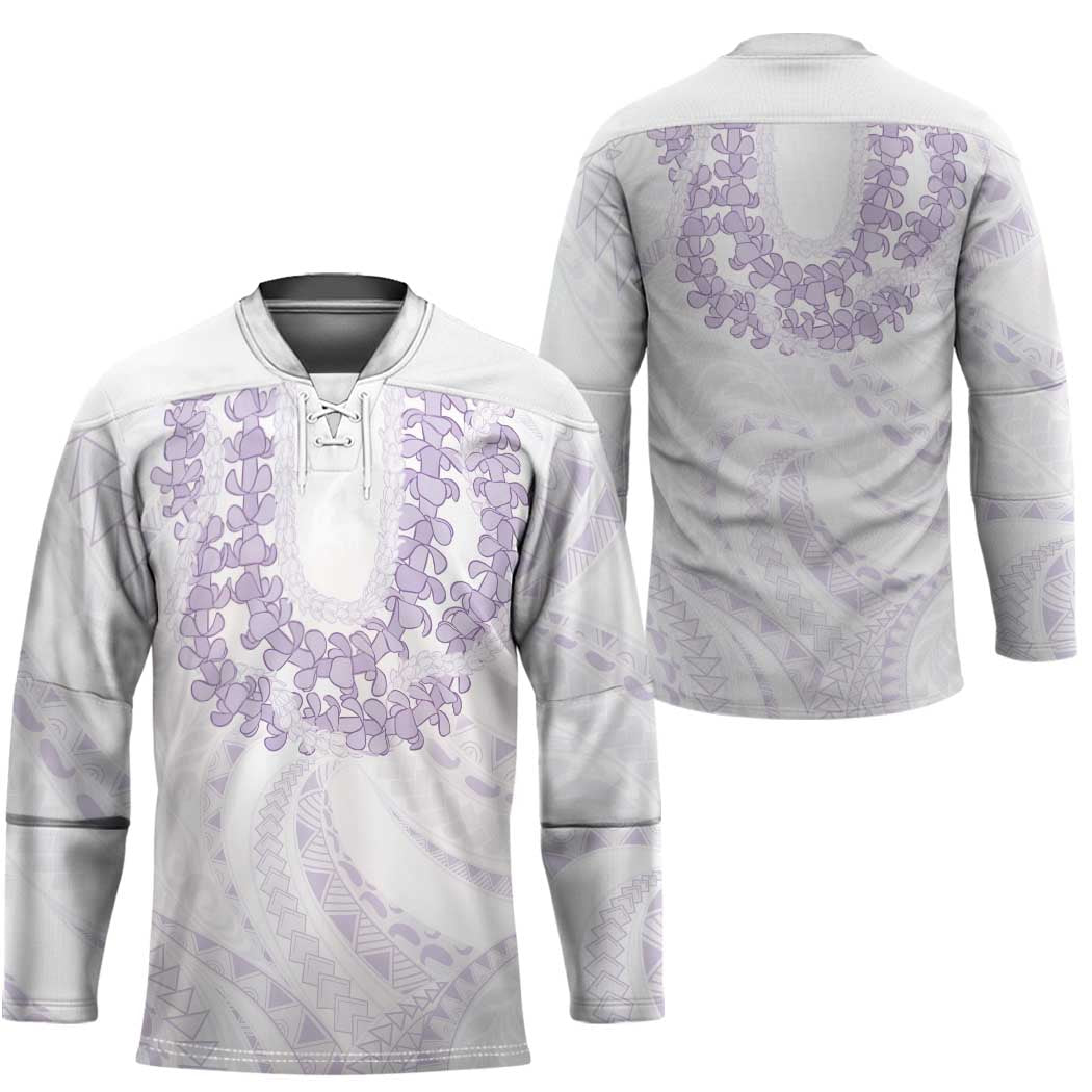 Aloha Lei Onaona Hockey Jersey Purple Hawaiian Tribal Pattern - Polynesian Pride