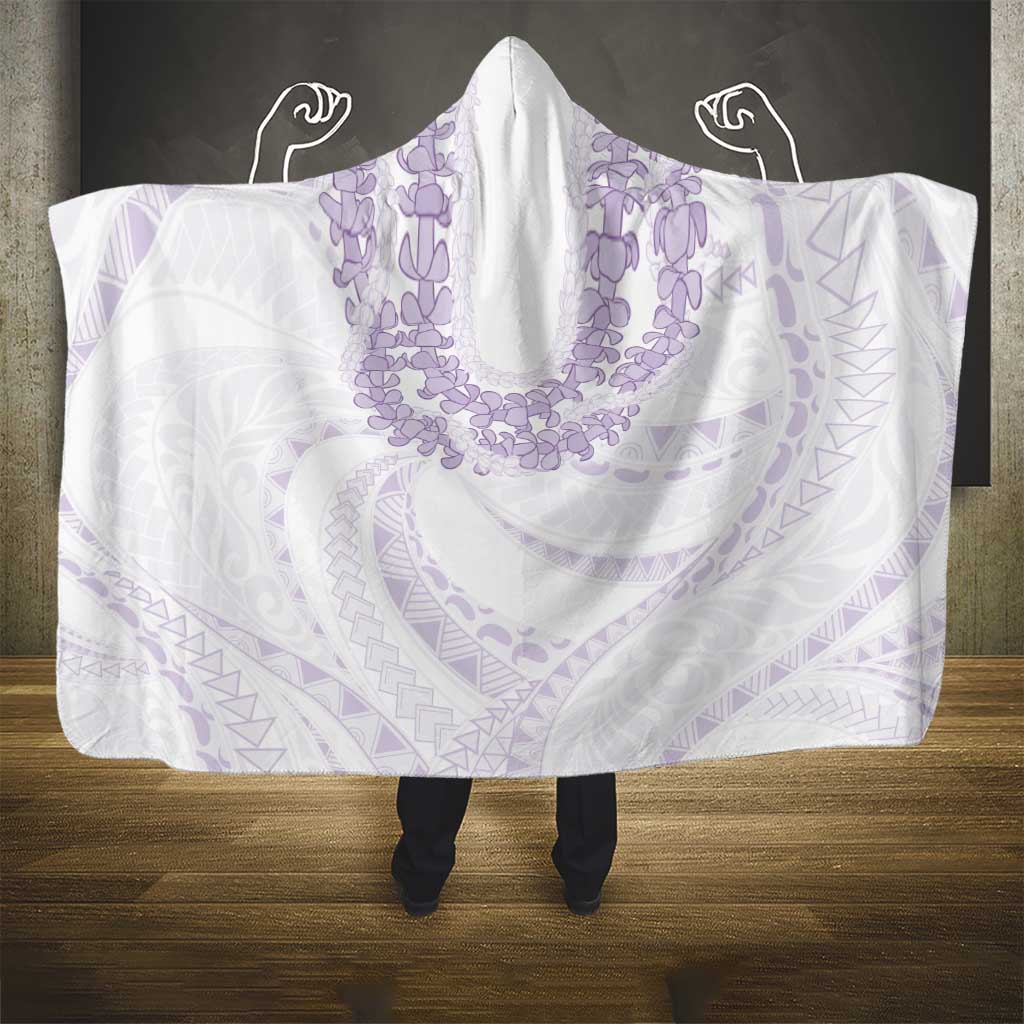 Aloha Lei Onaona Hooded Blanket Purple Hawaiian Tribal Pattern