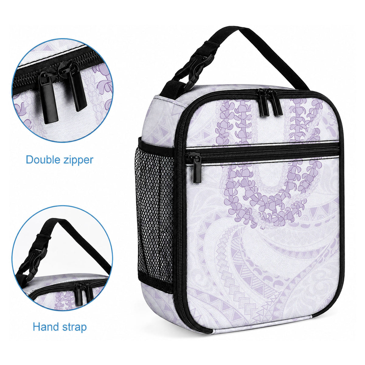 Aloha Lei Onaona Lunch Bag Purple Hawaiian Tribal Pattern LT9 - Polynesian Pride