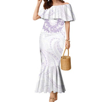 Aloha Lei Onaona Mermaid Dress Purple Hawaiian Tribal Pattern