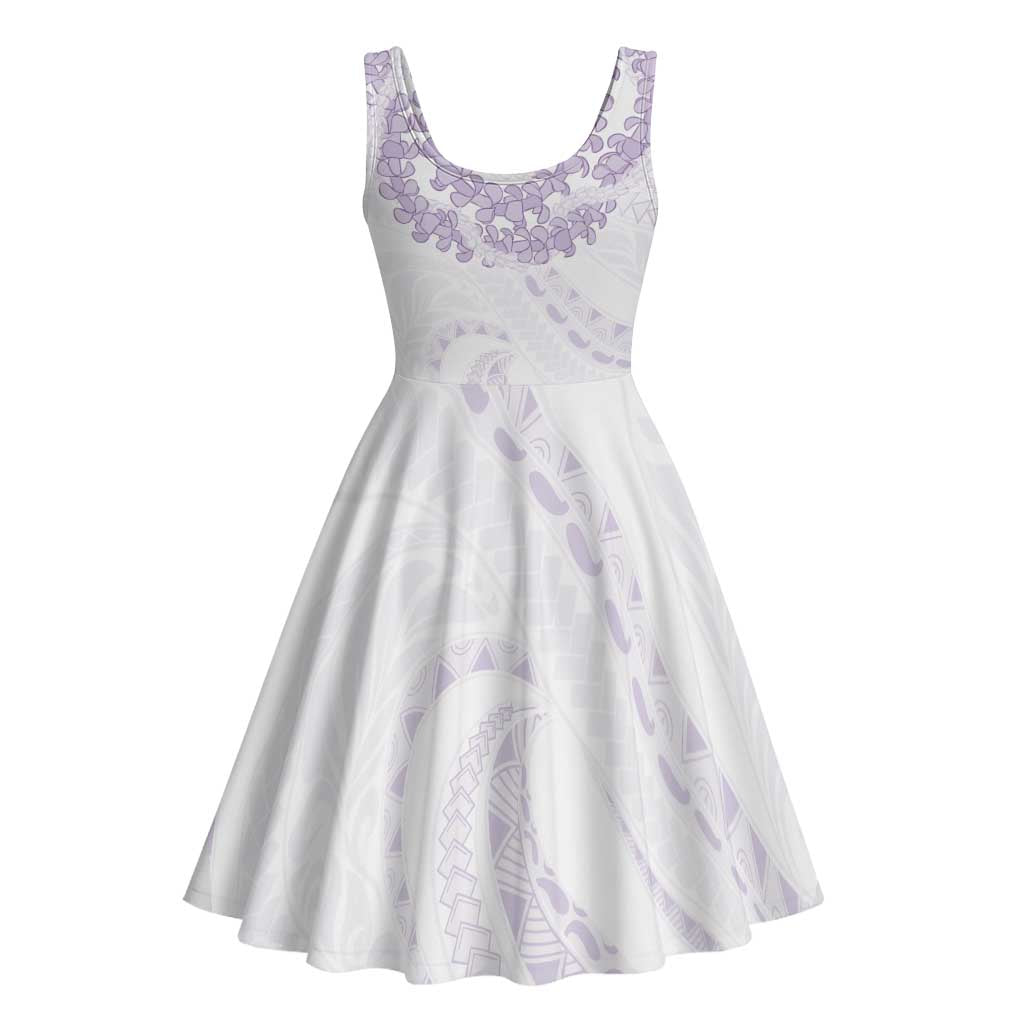 Aloha Lei Onaona Midi Dress Purple Hawaiian Tribal Pattern - Polynesian Pride