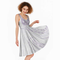 Aloha Lei Onaona Midi Dress Purple Hawaiian Tribal Pattern - Polynesian Pride