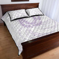 Aloha Lei Onaona Quilt Bed Set Purple Hawaiian Tribal Pattern