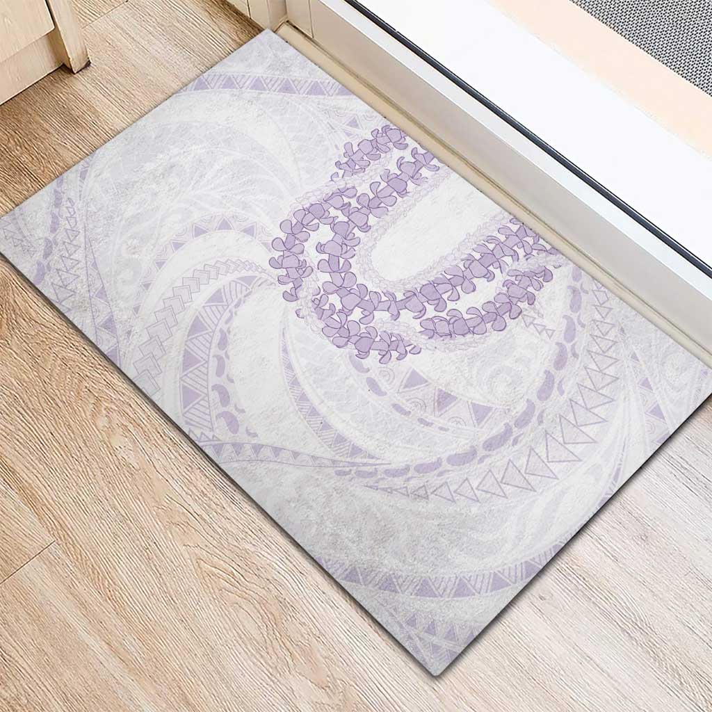 Aloha Lei Onaona Rubber Doormat Purple Hawaiian Tribal Pattern