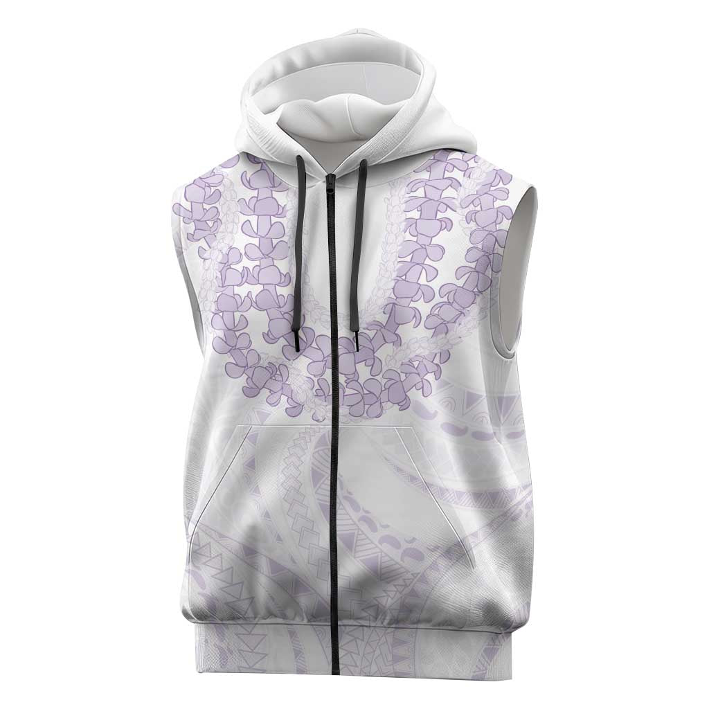 Aloha Lei Onaona Sleeveless Zip Hoodie Purple Hawaiian Tribal Pattern LT9