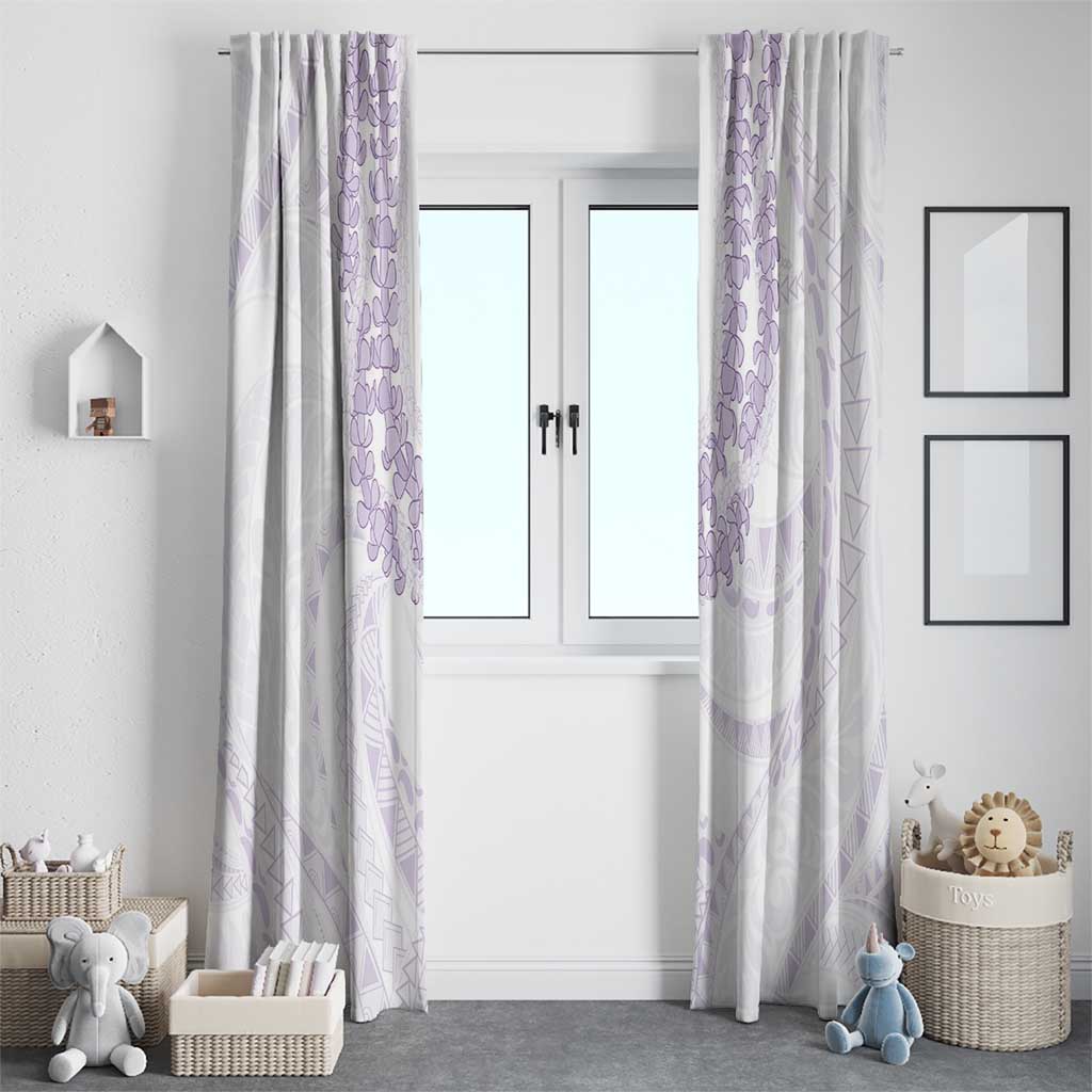 Aloha Lei Onaona Window Curtain Purple Hawaiian Tribal Pattern