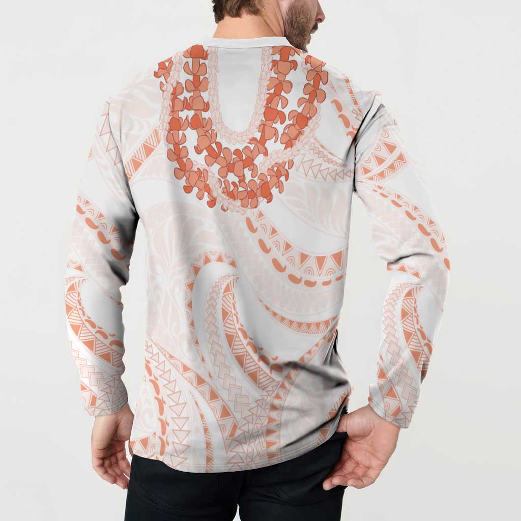 Aloha Lei Onaona Button Sweatshirt Red Hawaiian Tribal Pattern
