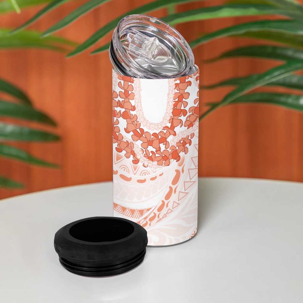 Aloha Lei Onaona 4 in 1 Can Cooler Tumbler Red Hawaiian Tribal Pattern